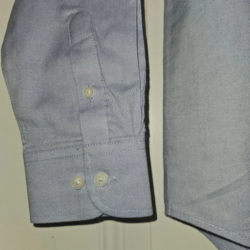 IZOD BOY'S LIGHT BLUE SHIRT, COTTON, POLYESTER, SPANDEX, M 10-12